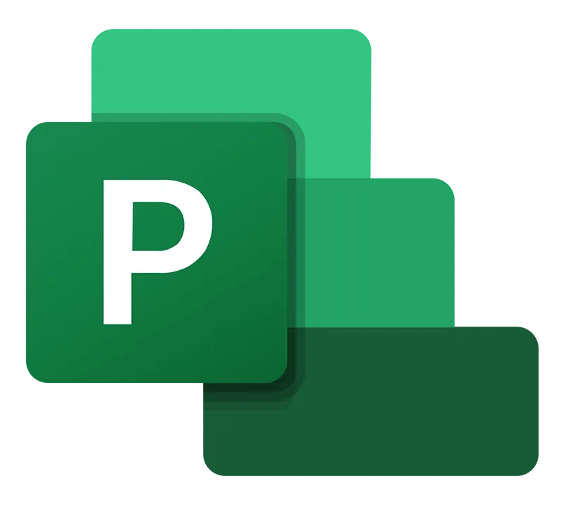 Microsoft Project Green Transparent Logo