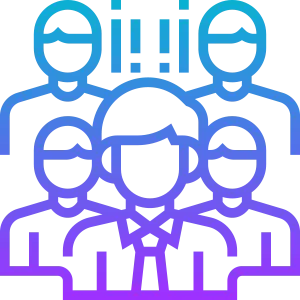Blue/Purple PNG Icon for team of people.