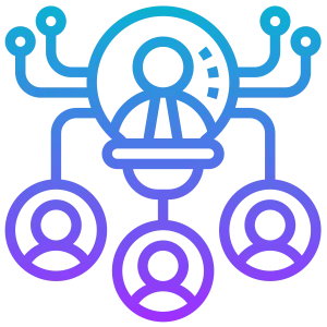 Blue/Purple PNG Icon for team of people.