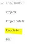 i. Click on the Gear Icon on the top righthand corner >> Site Settings >> You will see ‘Recycle bin’ on the menu. 