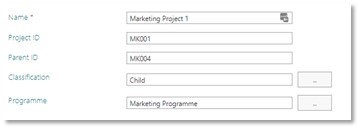 Child entity in programme for Project Online