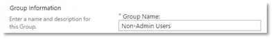 Group information section in Project Online