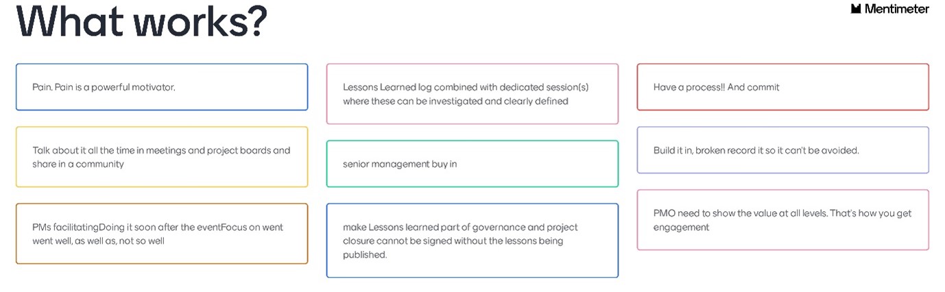 Project Management Lessons Learned