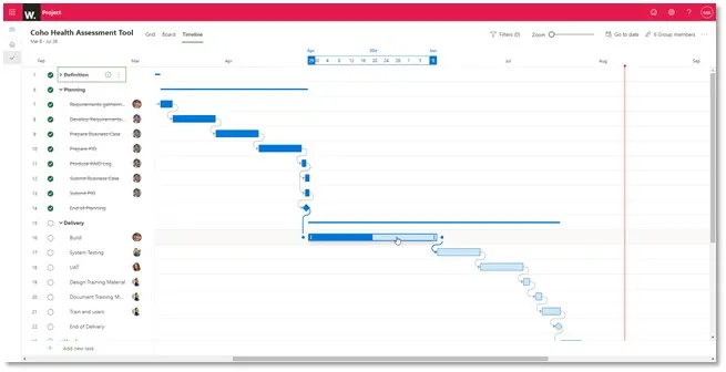 Microsoft Project for The Web: Timeline View