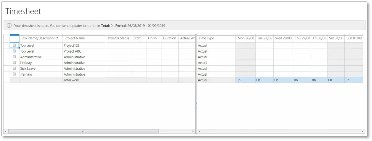 Timesheets in Project Online 