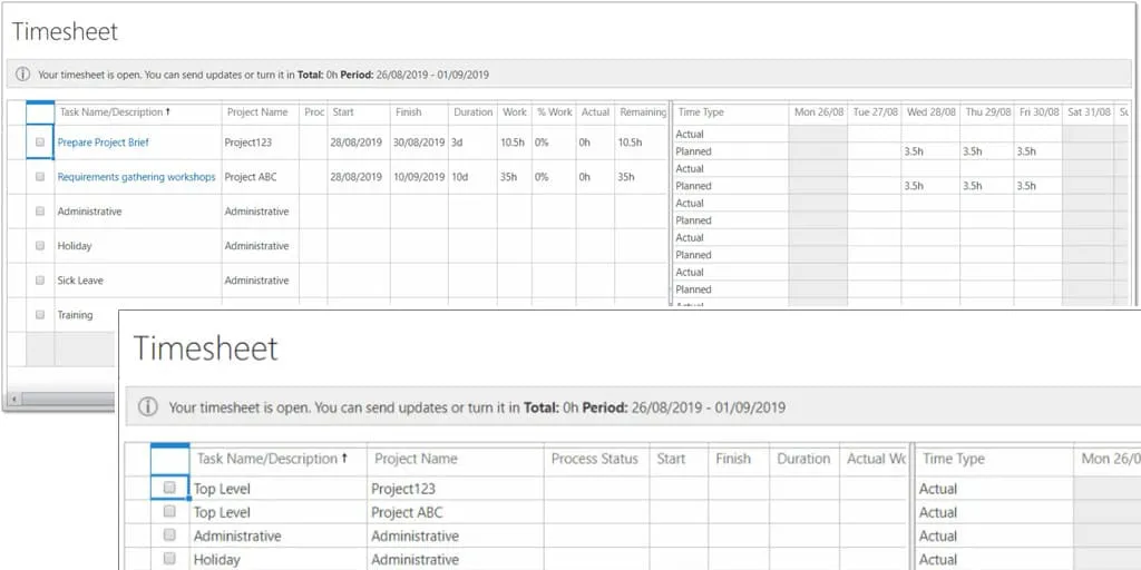 Timesheets in Microsoft Project Online