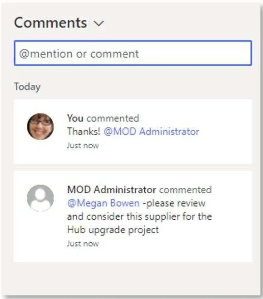 Comments Feature in Lessons Learned for Microsoft Project